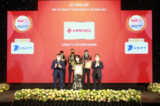 LỄ CÔNG BỐ TOP 10 CÔNG TY CÔNG NGHỆ UY TÍN NĂM 2021 GỌI TÊN HANEL 